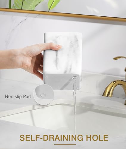 Luxspire Toothbrush Holders, 3 Slots Toothpaste & Toothbrush Holder for Bathroom, Resin Toothbrush Stand, Electric Toothbrush Holder with Drain Hole, Bathroom Organizer Countertop, Gravel White - color: Gravel White, size: 3 Slots