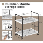 Kitchen Organizer,Small Spice Rack,Bathroom Organizer, Countertop Makeup Shelf Cosmetics Storage Display Rack Vanity Shelf,PP Imitation Marble Design,Tool-Less Install.(Black,2-Tier) - color: Imitation Marble,black