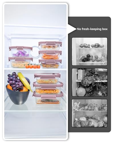 5-Pack Borosilicate Glass Containers with Tempered Lids, 35.2oz/4.4 Cup Airtight Meal Prep Set, Microwave/Freezer Safe (Pink) - color: Tempered Lids Pink, size: 4.4 Cup*5
