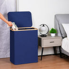 efluky Laundry Hamper with Lid, Trio Laundry Hamper with 3 Removable Bags, 3 Section Laundry Basket with Bamboo Handles for Bathroom, Bedroom & Laundry Room, 160L Blue - color: Blue, size: 160L Trio