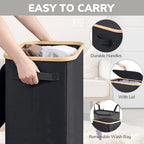 Goodpick Laundry Basket with Wheels, 100L Rolling Laundry Hamper with Lid Clothes Hampers with Removable Wash Bag Large Clothes Basket for Bedroom, Bathroom, Black - color: Black, size: 100L (17.3"L x 13"W x 29.5"H)