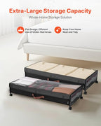 VEVOR Under Bed Storage with Wheels, 36.0 x 18.1 x 7.3 inch, Underbed Containers with Clear Lid, Underbed Shoe Organizer, Rolling Under the Bed Storage Bins for Clothes Shoes Blankets Bedroom, 2 Pack - style: D