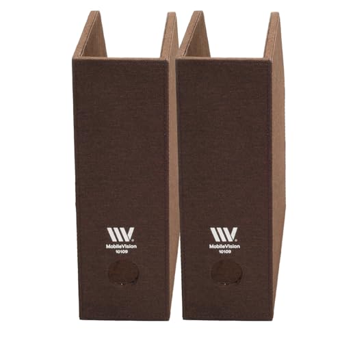 MobileVision Executive Brown Cloth Fabric Vertical File Holders - 2 Piece Combo - color: Brown Fabric
