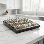 GOENDR Metal Spice Drawer Organizer, 4-Tier Spice Rack for Drawer, Expandable Seasoning Organizer Fits 11.4-22.8” Wide Drawer, Holds up to 48 Spice Jars (Not Included), Black - color: Black