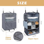 Surblue Hanging Travel Shelves Compression Packing Cube for Carry-on Luggage Suitcase Collapsible with Extension Layer Large Capacity, Grey, XXL - color: Grey, size: XXL 15.7*11.8*23.6in