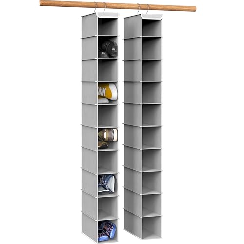 Simple Houseware 2 Pack 10 Shelves Hanging Organizer, Gray - color: Grey, size: 2-Pack