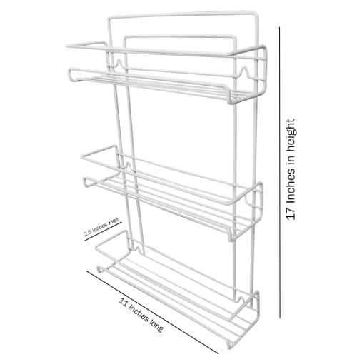 Evelots 2 Pack 3-Tier Spice Rack-Door/Wall Mounted-Sturdy Coated Metal-Up to 36 Bottles - size: 3-Tier (2 Pack), style: Door/Wall Mount