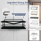 Strong Adhesive Shower Caddy Replacement, 6 Pack No Drill Adhesive Hooks for Bathroom & Kitchen Rack, Holds 40lbs, Waterproof & Transparent Strips for Tile, Glass, Smooth Walls - color: 6 PCS