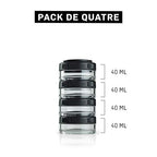 BlenderBottle GoStak Twist n' Lock Storage Jars, 40cc 4-Pak, Black - color: Black, size: 40cc (Pack of 4)