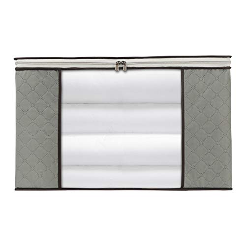 2 Pack Foldable Large Storage Bags 28 x 20 x 12 (L x W x H) inch for Comforter Quilt Blanket Clothes with Clear Window & Handles - Easy to Fit King Size Comforter Set - Closet Under Bed Organizer - size: Extra Large (Horizontal), style: Set of 2