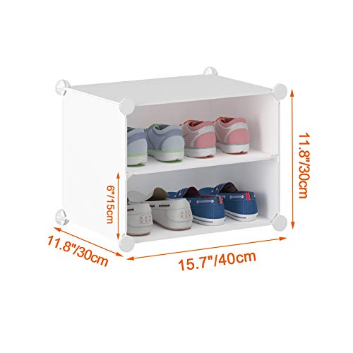 HOMIDEC Shoe Storage Cabinet, 48 Pairs Shoe Rack 3 by 8 Tier Space Saving Shoe Organizer for Closet Hallway Living Room Bedroom Garage - color: White, style: 3 by 8