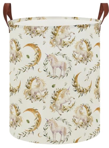 Lindo Dreamy Unicorn Laundry Hamper,Laundry Basket,Baby Nursery Hamper,Waterproof Storage Bin,Clothes Organizer Basket,Room Decor(Moonlight Unicorn） - color: Moonlight Unicorn