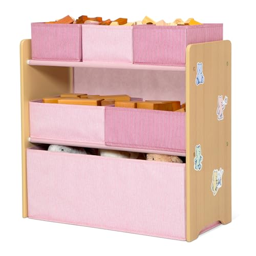 Delta Children - GapKids 6 Bin Toy Organizer - Greenguard Gold Certified, Blush Pink - color: Blush Pink