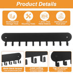 4 Pack Key Holder Wall Mount, Metal Key Chain Organizer with 10 Hooks, Heavy Duty Iron Keys Rack for Living Room, Kitchen, Garage, Office, Hallway (Black)