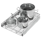 ZOINLIY Pull Out Cabinet Organizer, Versatile Slide Out Kitchen Organizers and Storage,Heavy Duty Drawer Cupboard Storage Basket, Smooth Sliding, Chrome Finish,14.8" W x 21" D - size: 14.8”W x 21”D (Outside Dimensions)