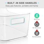 Heyuzb 8 Pack Plastic Organizer Bins and 20 Pcs Freezer Bags Multi-Use Pantry Organizers and Storage Clear Storage Bins for Organizing Kitchen, Fridge, Cabinet and Shelf - size: 8 Pack