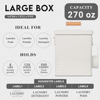 ZOES HOMEWARE 3-Set Laundry Room Organization and Storage | Modern Farmhouse Laundry Room Decor | Laundry Container for Organizing Laundry Pods, Laundry Powder, Dryer Sheets, Dryer Balls, Cream White