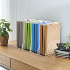 Youeon 2 Size Acrylic Magazine File Holder, Vertical File Organizer for Desk, Clear Magazine Rack, Desk Organizer for File Storage, Books and Magazines, Home and Office Supplies