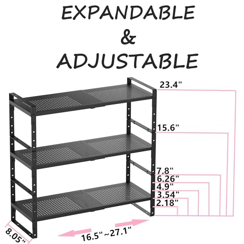 Multi-Functional Metal Shoe Rack, Space-Saving, Perfect for Entryway, Closet, Bathroom, etc. - Sturdy and Durable, High Weight Capacity(3PACKS/Black/Medium) - color: 3packs/Black, size: Medium