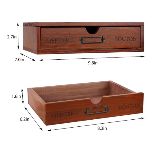 Wooden Storage Box Apothecary Drawers Vintage Wooden Drawers Wood Desktop Organizer Countertop Storage Box Library Card Catalog Cabinet Apothecary Cabinet（BROWN） - color: BROWN01