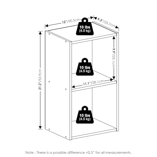 Furinno PASIR Book Shelf, 2-Tier Modern Bookshelf, Open Shelves Bookcase 9 x 12 x 21, Easy Assembly, for Living Room, Bedroom, Home Office, Amber Pine - color: Amber Pine, size: 2-Tier Cube