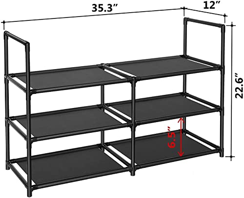 3 Tier Metal Construction Shoe Rack, Sturdy Shelf Organizer for Entryway, Bedroom, Closet, 12-16 Pairs Shoe and Boots Organizer Storage Sturdy Shoe Shelf - size: 3 Tier