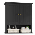 Bathroom Wall Cabinet, Bathroom Cabinet Wall Mount with 2 Doors and Open Shelf, Over The Toilet Wall Storage, Wooden Medicine Cabinets - color: Bathroom Cabinet-black