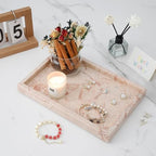 Marble Bathroom Tray,Pure Natural Vanity Tray,Marble Trays for Kitchen Counter Non-Ceramic/Non-Resin,Stone Tray 12 x 8 inch (Pink) ﻿ - color: Pink