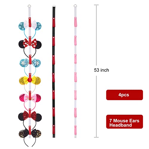 3Pcs Mouse Ears Headband Holder Headpiece Hanger Organizer Hair Accessories Storage Hanging Wall Display Decor