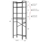 Kalrin Over-The-Toilet Storage Rack, 4-Tier Bathroom Organizer Shelf Over Toilet with Adjustable Shelf and Basket, Freestanding Space Saver Bathroom Shelves Above Toilet for Room (Pure Black) - color: Pure Black