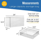 Houseables Clothes Storage Bag, Sweater Bags Moth Proof, Moth Proof Sweater Storage, Clear Zipper Organizer, Vinyl Zippered Plastic Protection, Blanket, Linen, Clothing, Quilt, Bed Sheet, 24x13, 5 PK - size: 24"x13"x12"