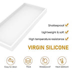 Bathroom Counter Tray,EG-SIPRO High-Grade Thickened Silicone Bathroom Vanity Tray,Shatterproof Durable Rectangle Bathroom Soap Dispenser Tray for Bathroom Countertop,White,Small+Large (EGTRAY) - color: White, size: 7.8" x 3.9" x 0.8" + 10.6" x 5.1" x 0.8"