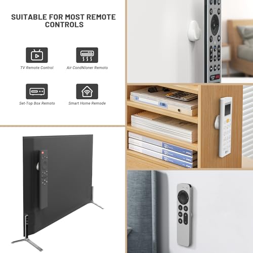 JUMEIHUI 6 Pack Magnetic Remote Control Holder Wall Mount,Convenient and Stylish TV Remote Organizer for Home Office School Supply Storage,No Drilling, Strong Magnet (White) - color: White