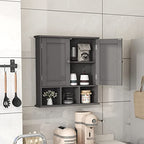 TaoHFE Grey Bathroom Cabinet,Bathroom Wall Cabinet with 2 Door Adjustable Shelves,Over The Toilet Storage Cabinet,Bathroom Cabinet Wall Mounted,Medicine Cabinets for Laundry Room Kitchen - color: Grey