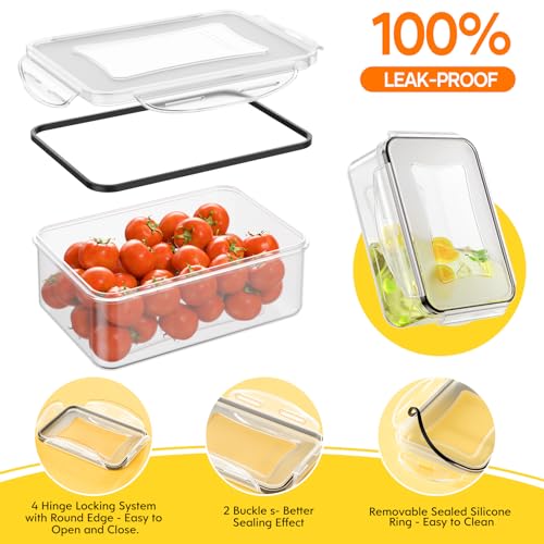 52 PCS Food Storage Containers with Lids Airtight (26 Lids & 26 Containers)- Reusable Plastic Leakproof Meal-Prep Container for Kitchen Storage Organization Microwave/Dishwasher Safe with Labels & Pen - color: 26 Pack