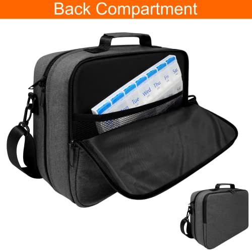 Extra-Large Customizable Modular Pill Bottle Organizer, Medicine Bag, Carrier for Medications, Vitamins, and Medical Supplies - Travel Medicine Organizer, Med Bag - Dark Gray (Optional Lock) - style: XL - 1 Compartment - Cust Config