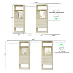 Unikito Closet System, 6-14FT Walk in Closet Organizer with 8 Drawers and Mirror, 168" Wood Closets Insert with Tower, Sturdy Wardrobe Closets Garment Rack with Extendable Hanging Rods, White Oak