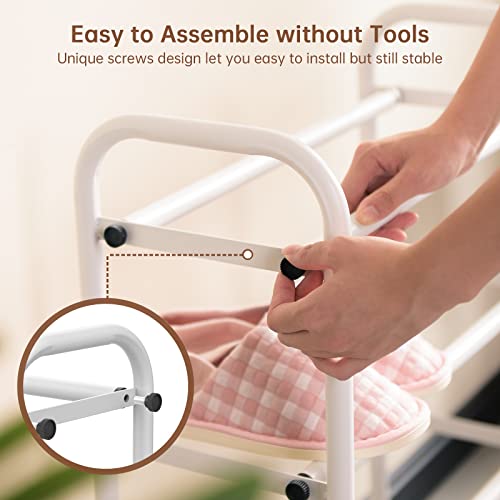 Gonfoam 2-Tier Expandable Shoe Rack,Adjustable Shoe Shelf Storage Organizer Heavy Duty Metal Free Standing Shoe Rack for Entryway Closet Doorway (White) - color: White, size: 2 Tier