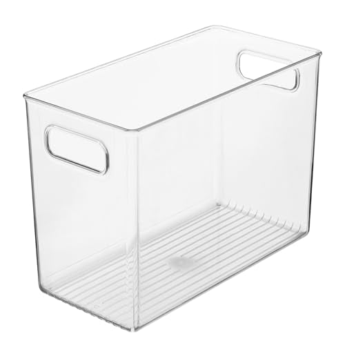 InterDesign iDesign Pantry Bin with Handles - Storage Bin for Cabinets, Fridge, or Freezer - Clear - Made in USA (Pack of 4) - size: Extra Large (Pack of 4)