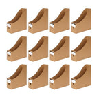 12 Pcs Cardboard Magazine File Holder Boxes with Labels, Magazine Holder Desk Organizer for Documents Storage, Foldable Folder Holder File Organizer Box Vertical File Folder Box for Desk