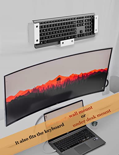 Under Desk Laptop Holder MacBook Drawer Mount for Keyboard & Small Devices Also Fit for Cable Box Wall Mount Tray Organizer Like Routers, Modems, Network Switch and (White) - color: White