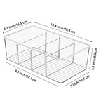 Vtopmart 2 Pack Food Storage Organizer Bins, Clear Plastic Bins for Pantry, Kitchen, Fridge, Cabinet Organization and Storage, 4 Compartment Holder Packets, Snacks, Pouches, Spice Packets - style: 2 Pack