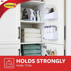 Command 10 Lb Large Organizing Caddy with 4 Strips,9.91" x 3.38" x 5.15",Heavyweight Damage-Free Hanging for Organizing Cleaning Supplies,Closet,and Pantry,(Pack of 8) - size: 9.9 in. x 5.2 in. x 3.5 in. (Pack of 8)