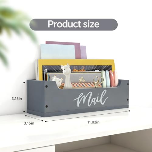 White Wooden Mail Organizer Countertop (Grey + White) - color: Grey + White