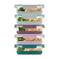Ello Duraglass 3.4 Cup Meal Prep Sets 10Pc, 5 Pack Set- Glass Food Storage Container with Silicone Boot and Airtight BPA-Free Plastic Lids, Dishwasher, Microwave, and Freezer Safe, Garden Goals - color: Garden Goals with Boot, size: 3.4 Cup