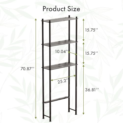 AmazerBath Bamboo Over The Toilet Storage Shelf, Over Toilet Bathroom Organizer Rack, 3-Tier Bathroom Shelves Over Toilet, Space Saver, Espresso - style: Espresso-3-tier