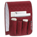 uxcell 1 Pcs Recliner Armchair Caddy, Couch Armrest Organizer with 5 Pockets for Bedside Sofa Remote Control Holder Magazine Phone Book Glasses (Wine Red, 35"x13") - color: Wine Red