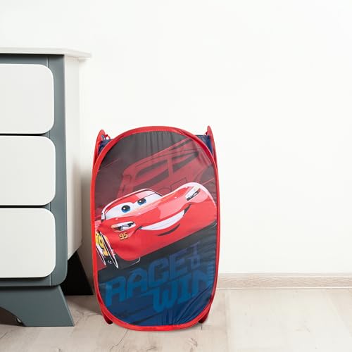 Disney Pixar Cars Pop Up Hamper - Lightning McQueen Racecar Mesh Laundry Basket/Bag with Durable Handles - Storage for Clothes and Toys - color: Blue - Cars