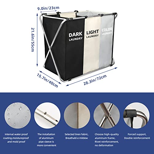 180L Large Laundry Basket, Freestanding Laundry Hamper, Collapsible Tall Clothes Hamper with Handles for Dirty Clothes in the Dorm & Family Closet Storage Container and Organizer (1-Pack) - color: 1-Pack