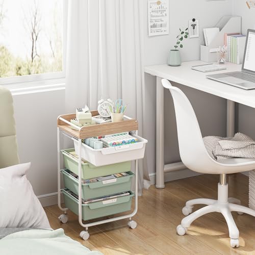 APEXCHASER Utility Cart with 4 Drawers,Rolling Storage Cart for Crafters Artists Kids Teacher Student Storage Arts Crafts & Sewing Study Supplies in Craft Room Dorm Classroom Kids Room-Green - color: Green, size: 4-Drawers